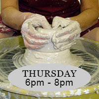 ADULT WHEEL THROWING THURSDAY 6pm - 8pm